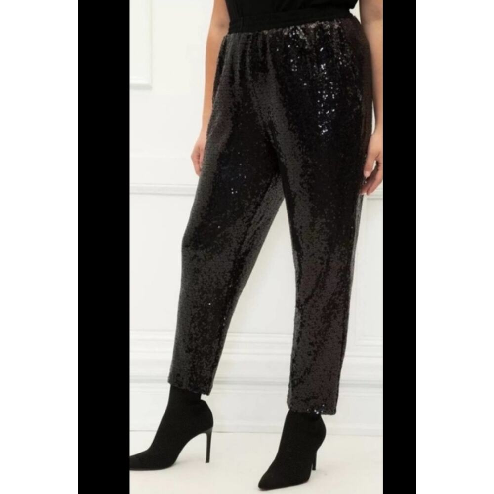 Eloquii Elements Size 16 Black Sequin Party Ankle… - image 1